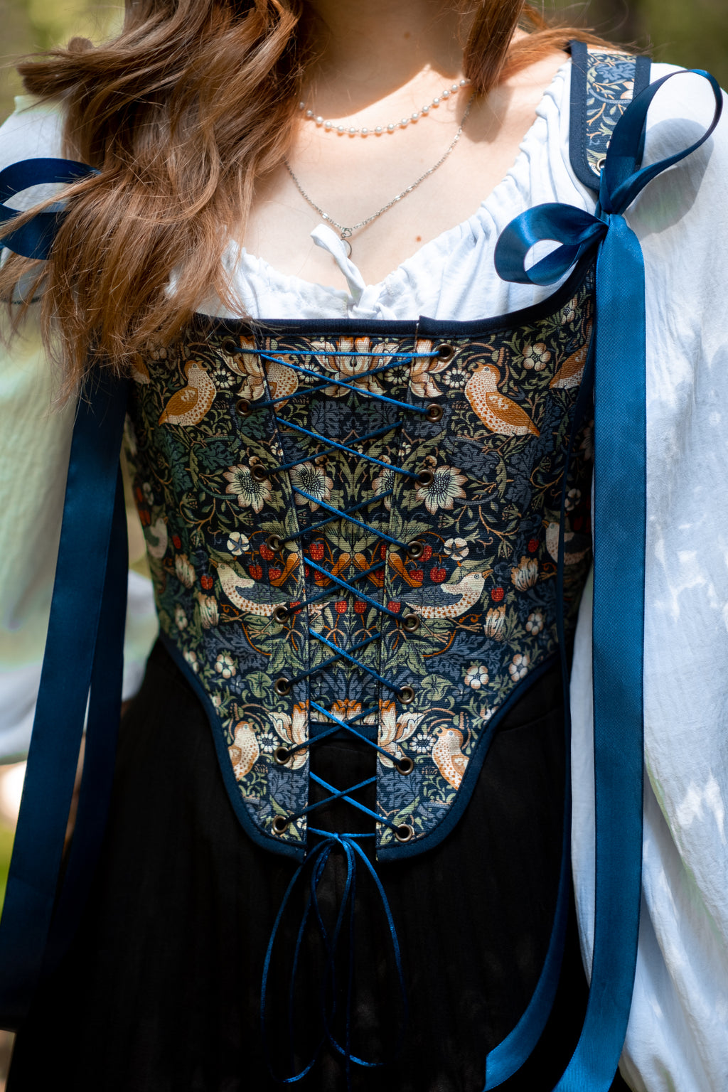 Reversible William Morris Blue Corset