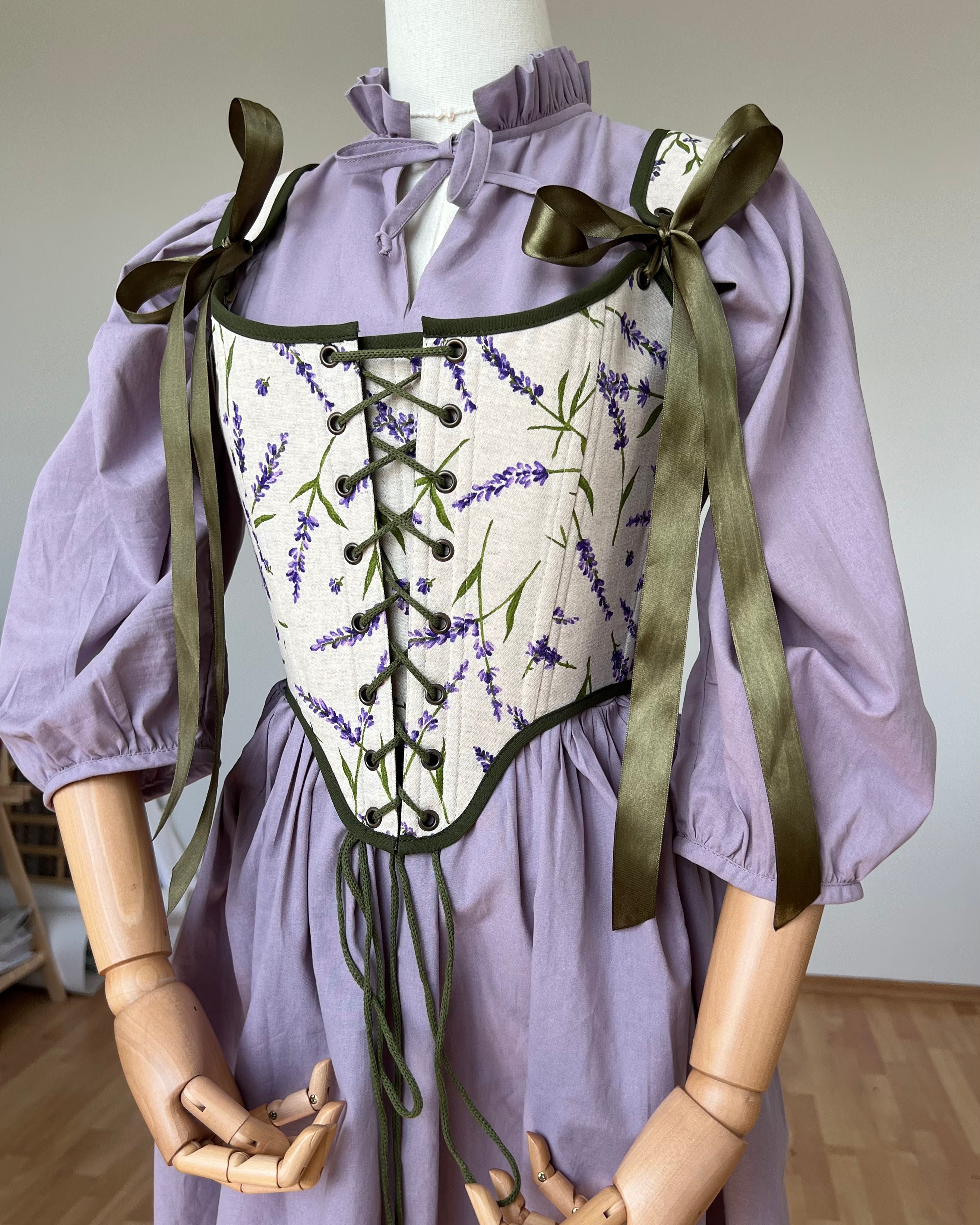 Reversible Green Lavender Corset