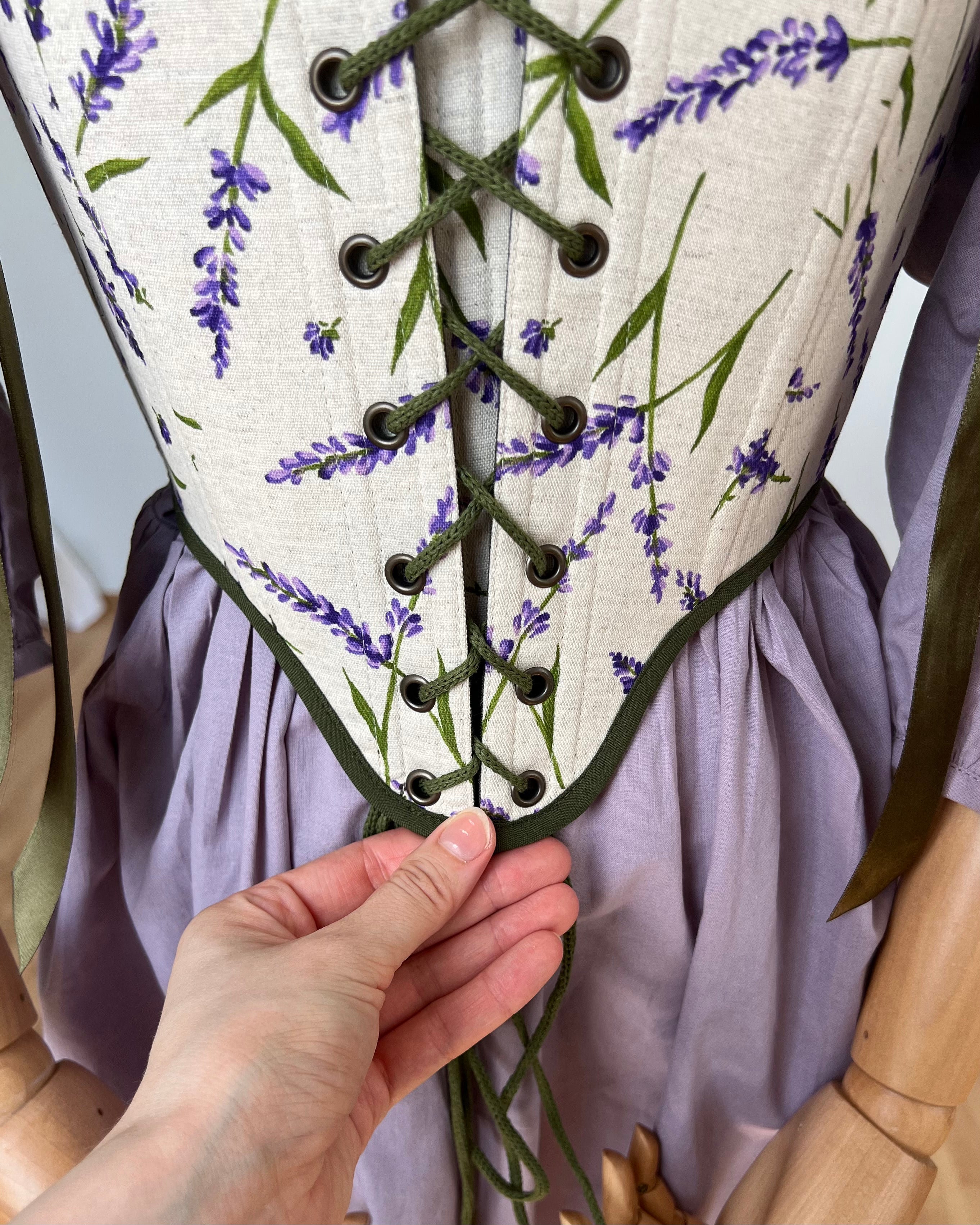Reversible Green Lavender Corset