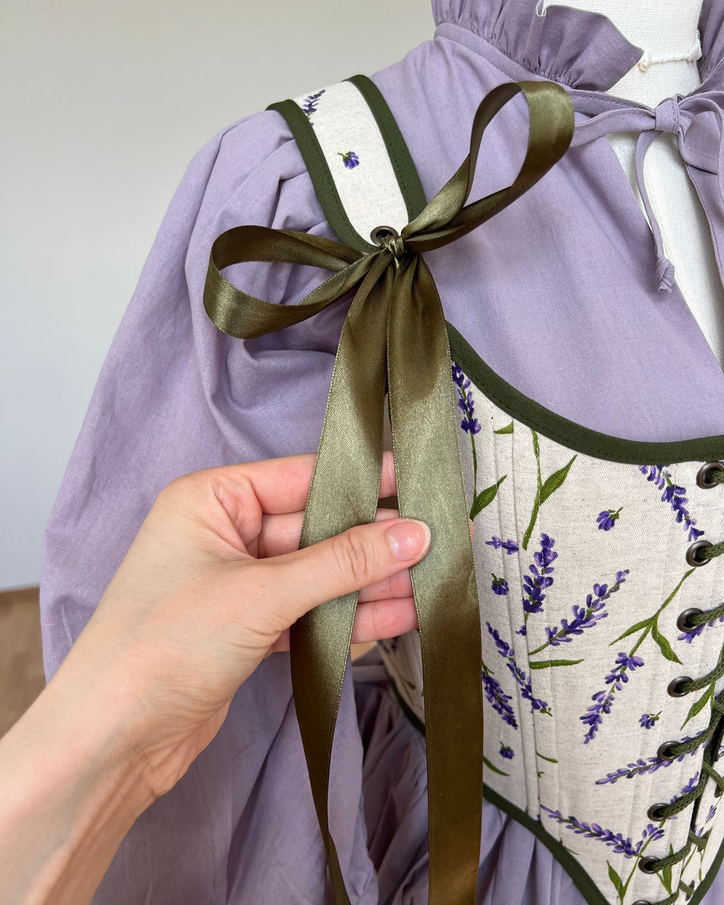 Reversible Green Lavender Corset