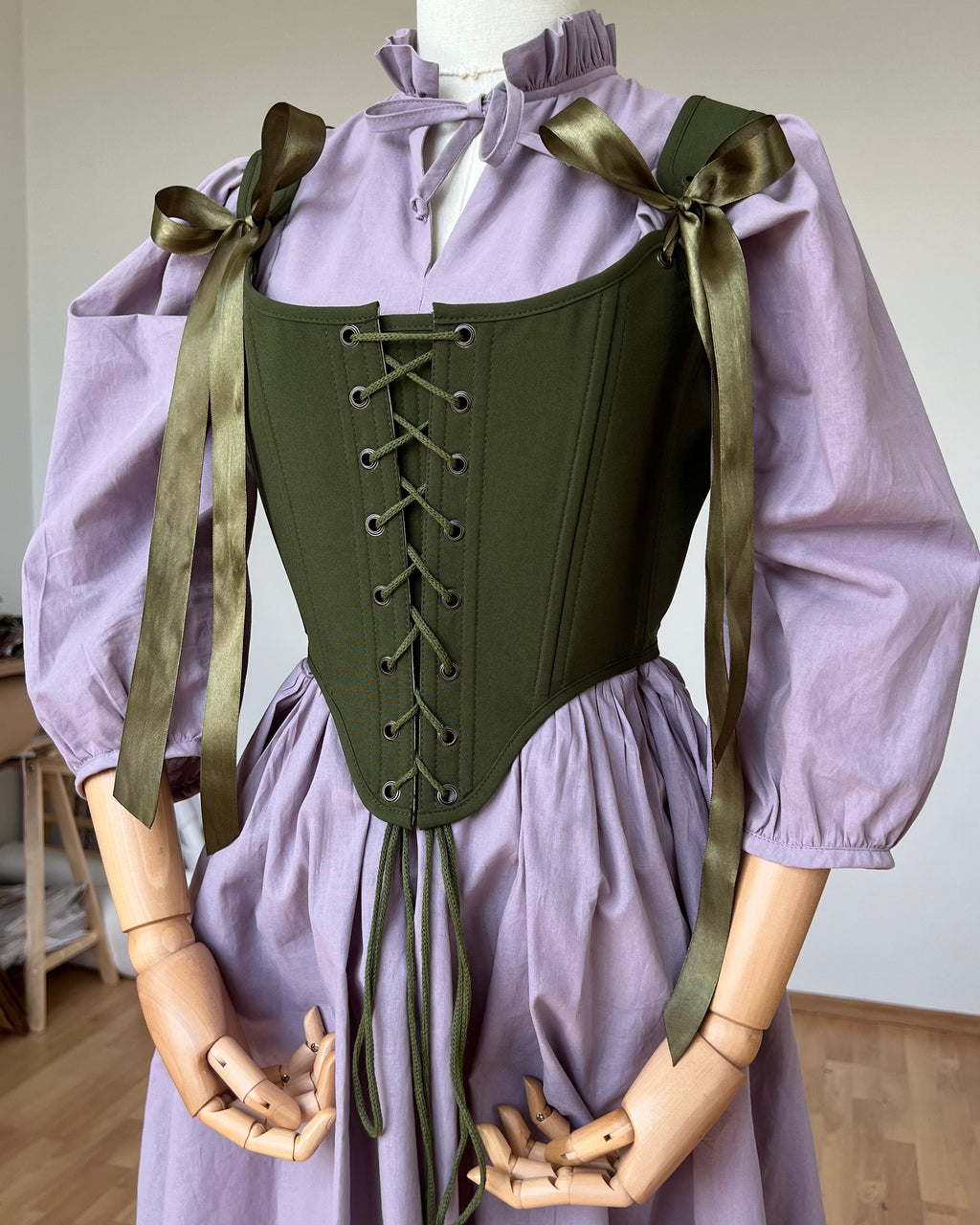 Reversible Green Lavender Corset