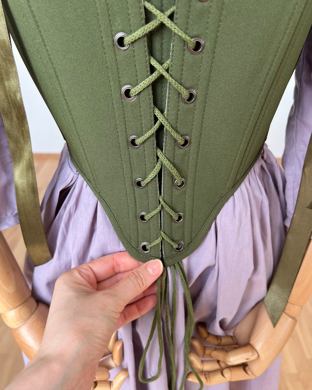 Reversible Green Lavender Corset