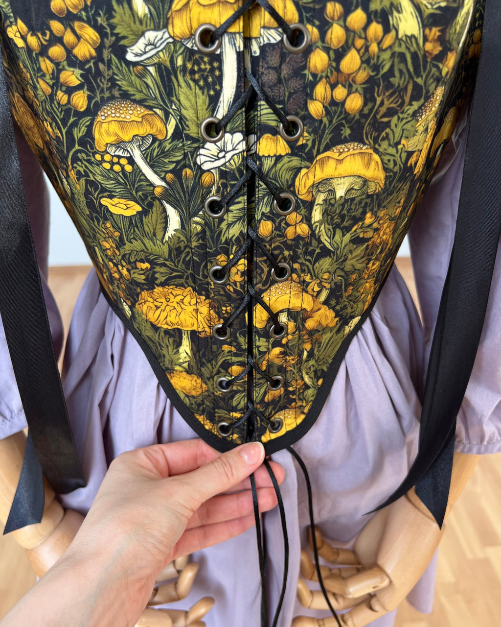 Reversible Black Mushroom Corset