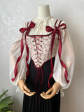 Reversible Burgundy Botanical Corset