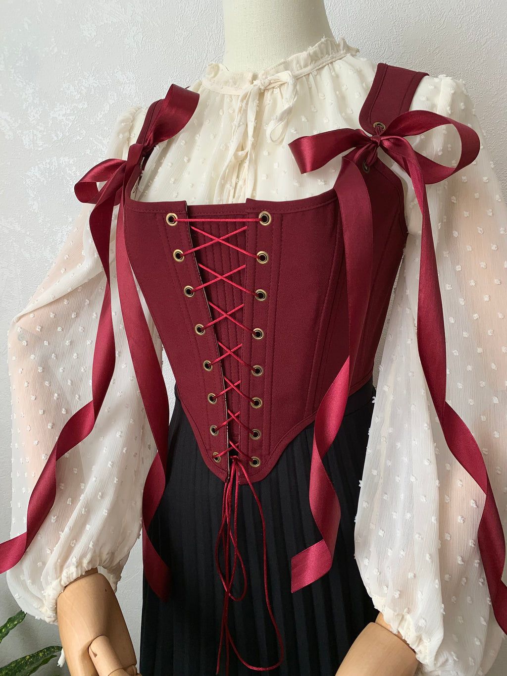 Reversible William Morris Red Corset
