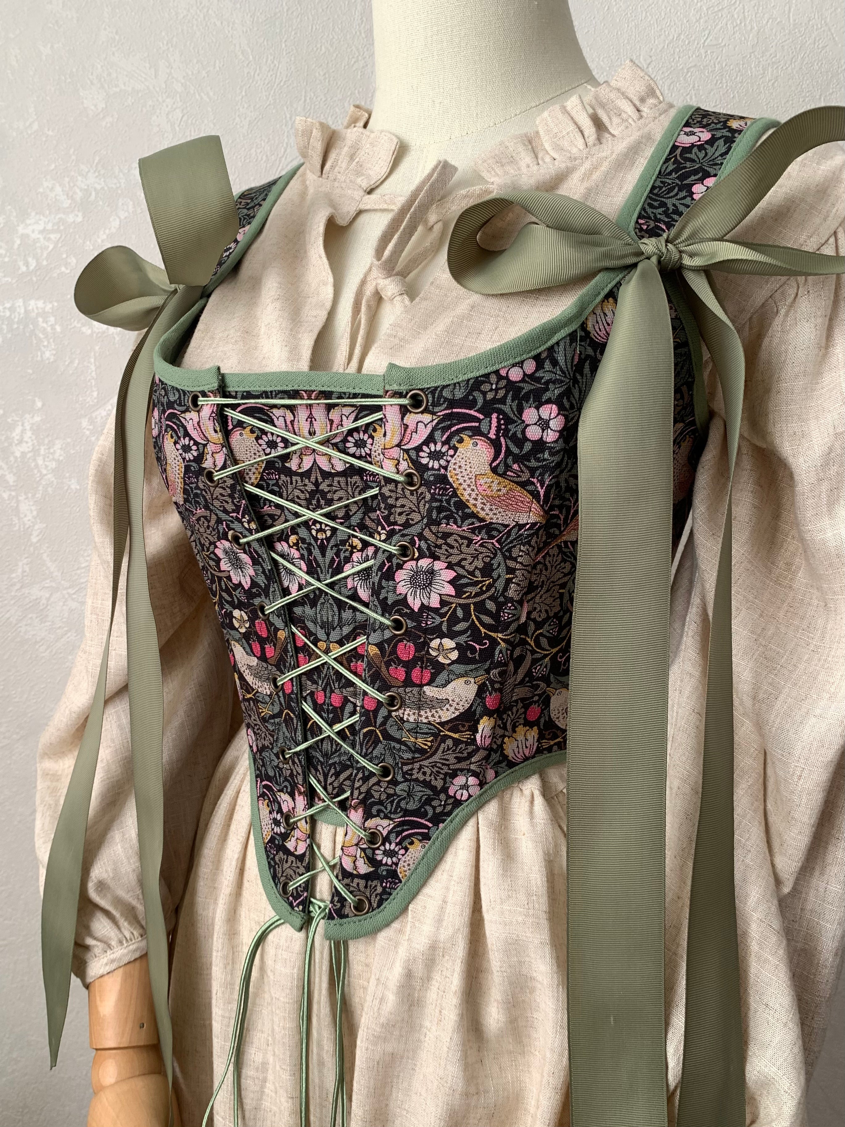 Reversible William Morris Mint Corset