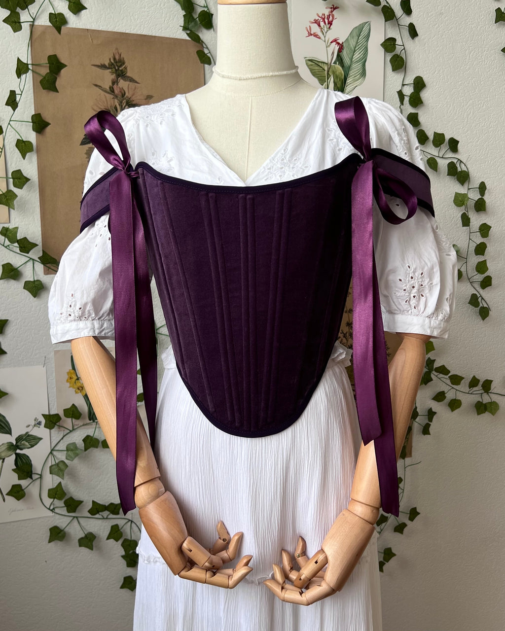 Reversible Purple Velvet Corset