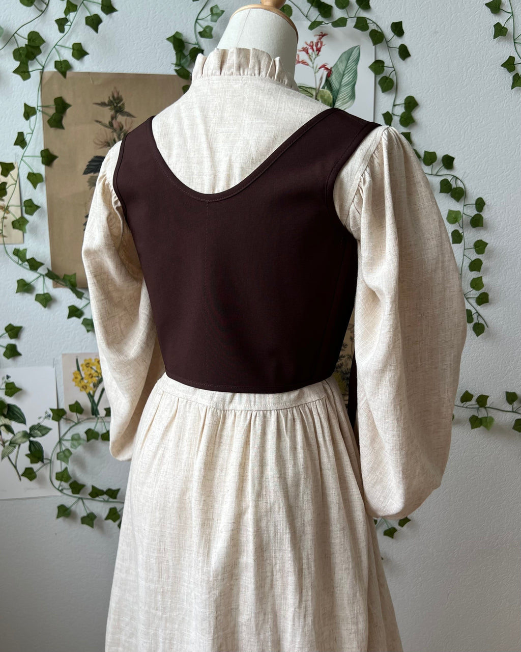 Reversible Brown William Morris Corset | Ready-to-Ship