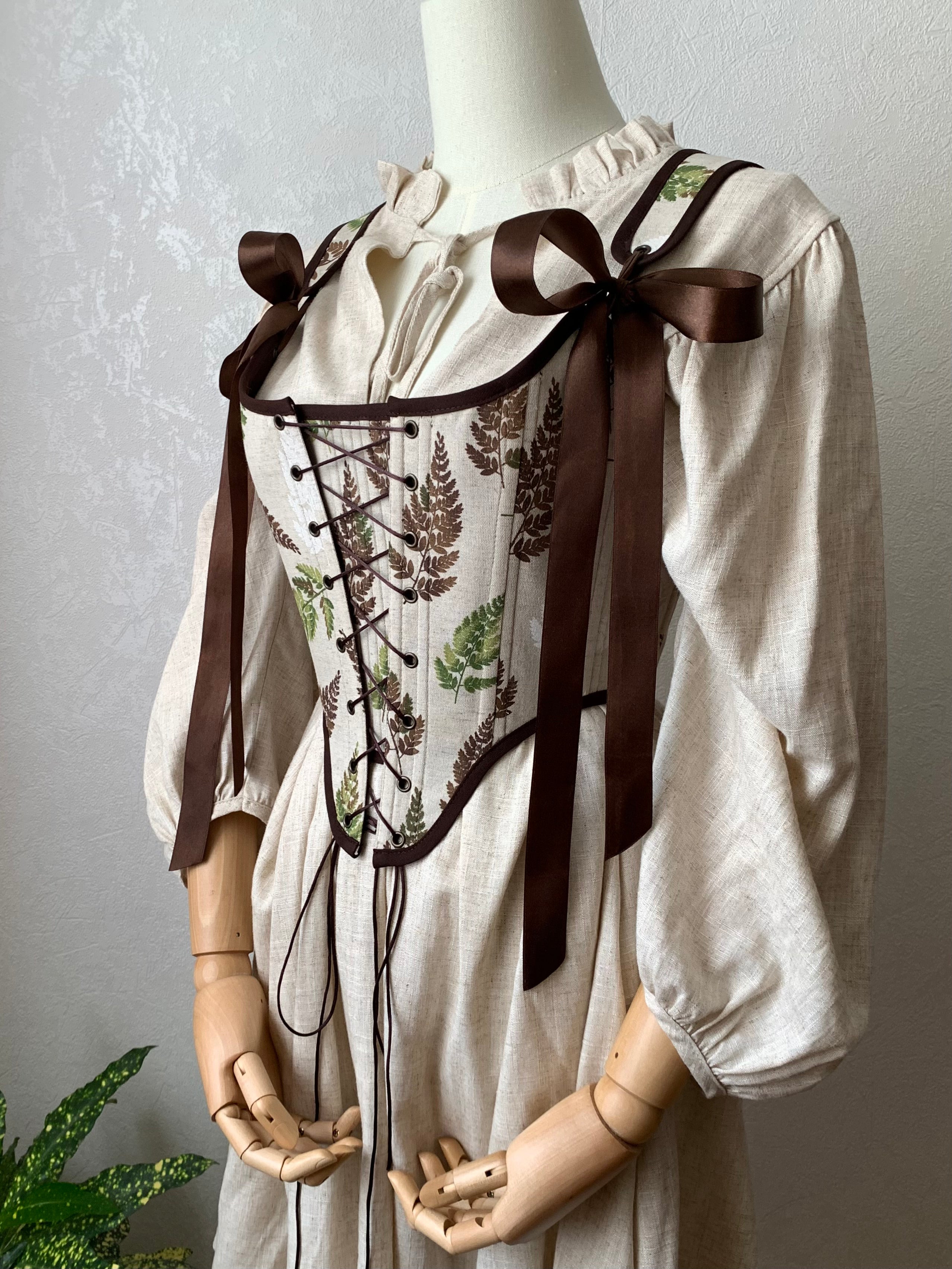 Reversible Brown Fern Corset