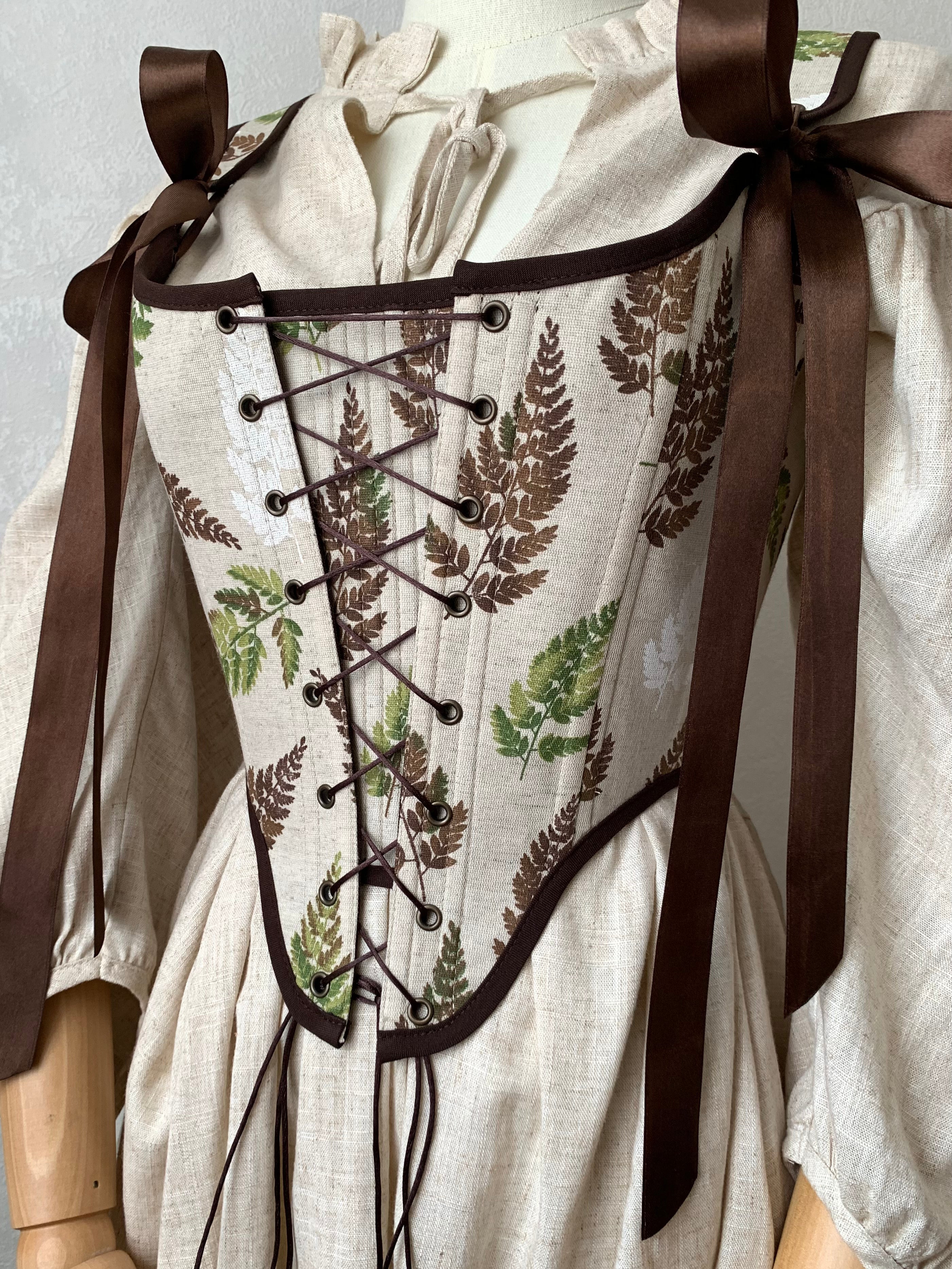 Reversible Brown Fern Corset