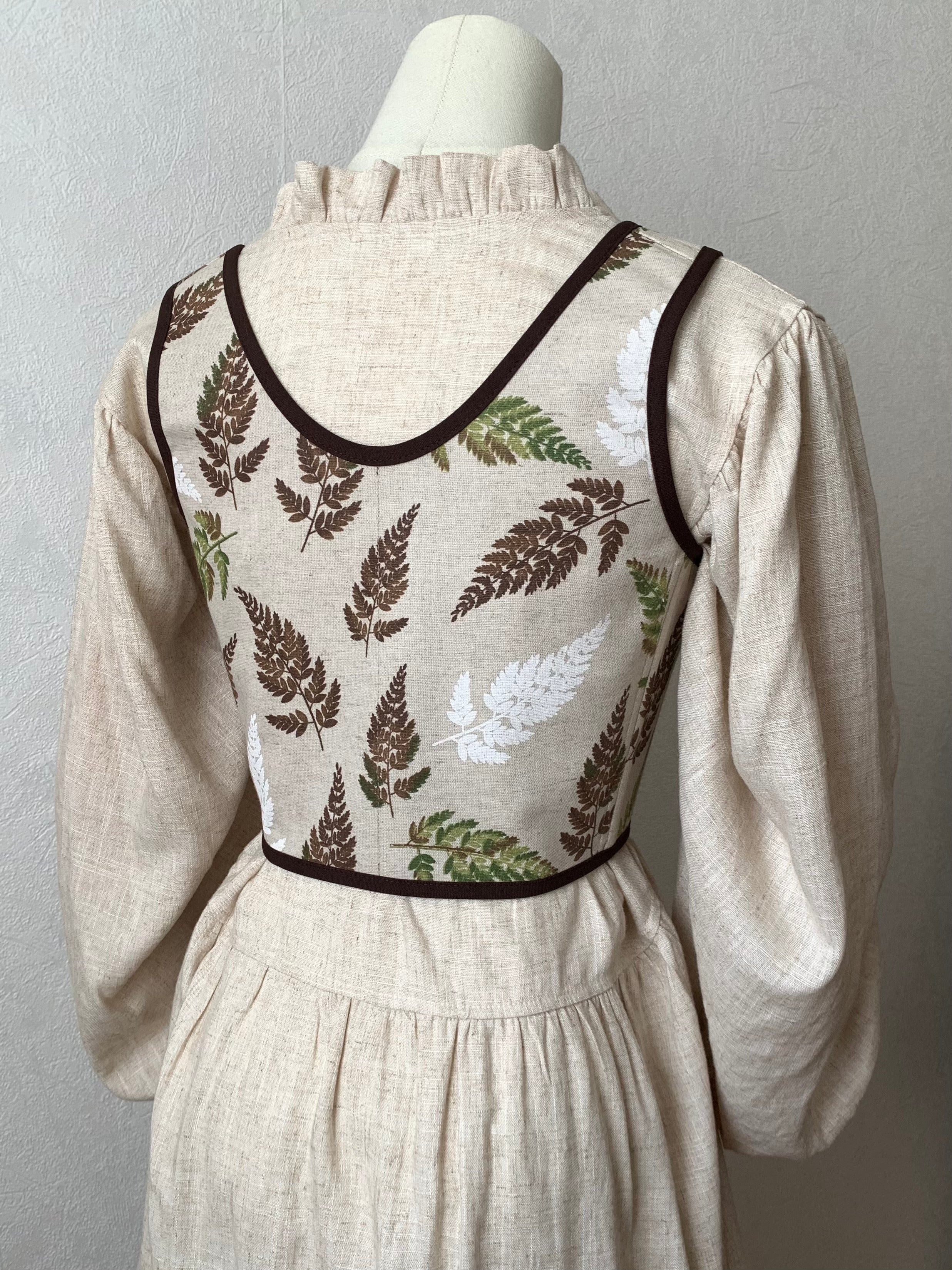 Reversible Brown Fern Corset