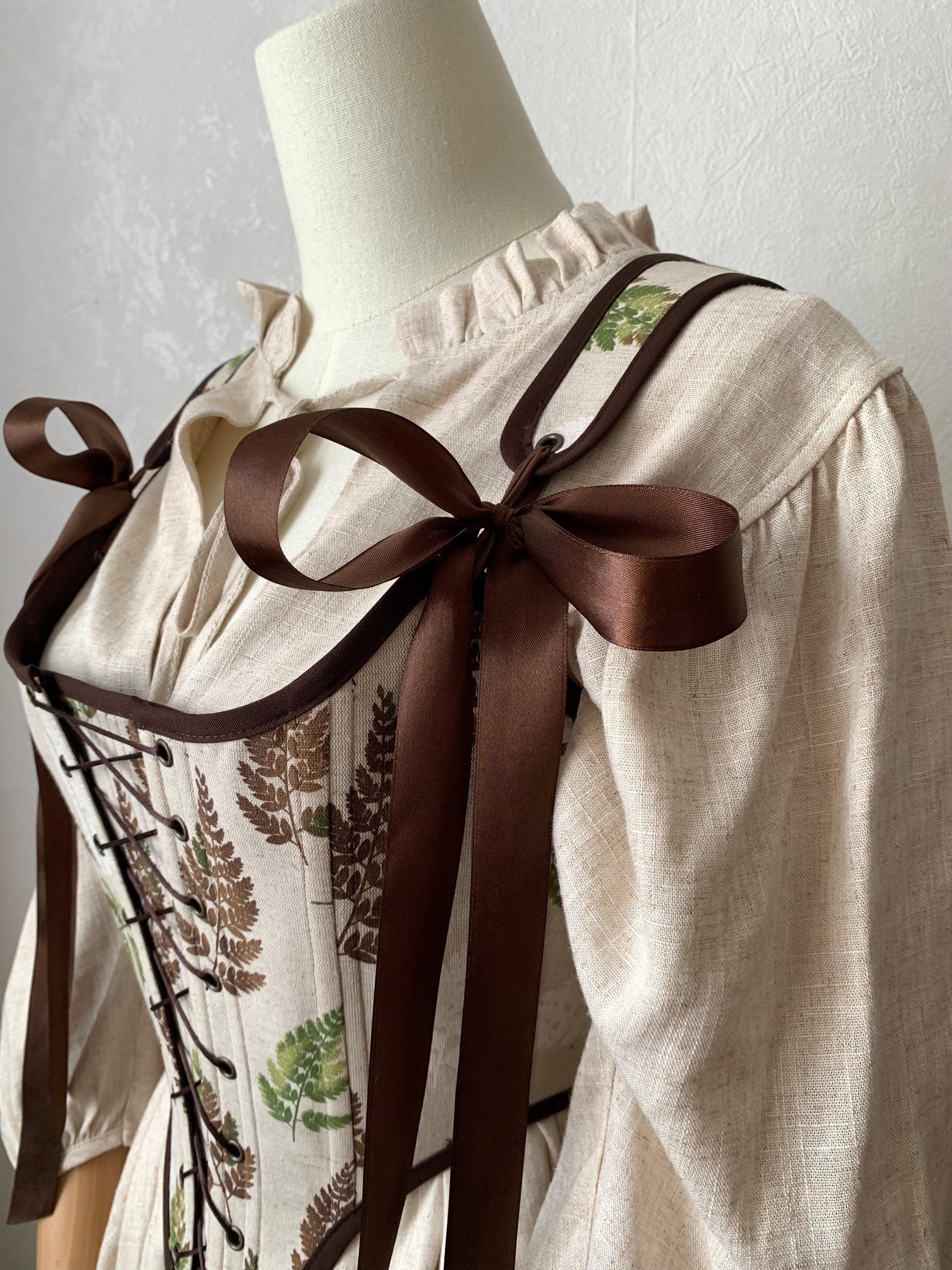 Reversible Brown Fern Corset