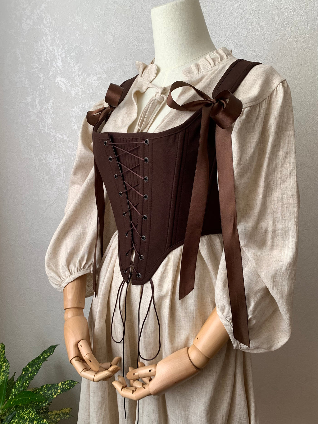 Reversible Brown Fern Corset