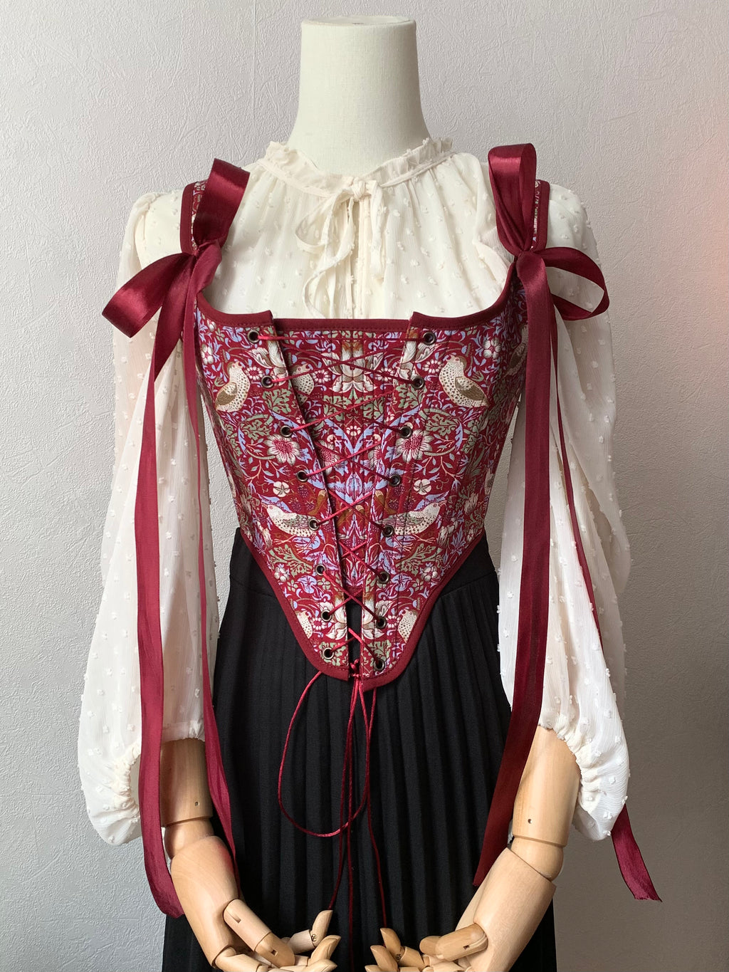 Reversible William Morris Red Corset