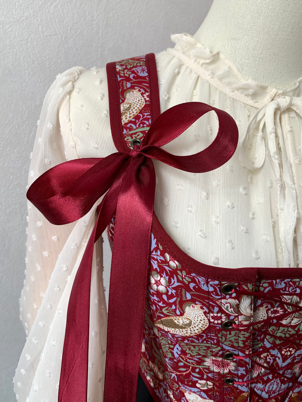 Reversible William Morris Red Corset