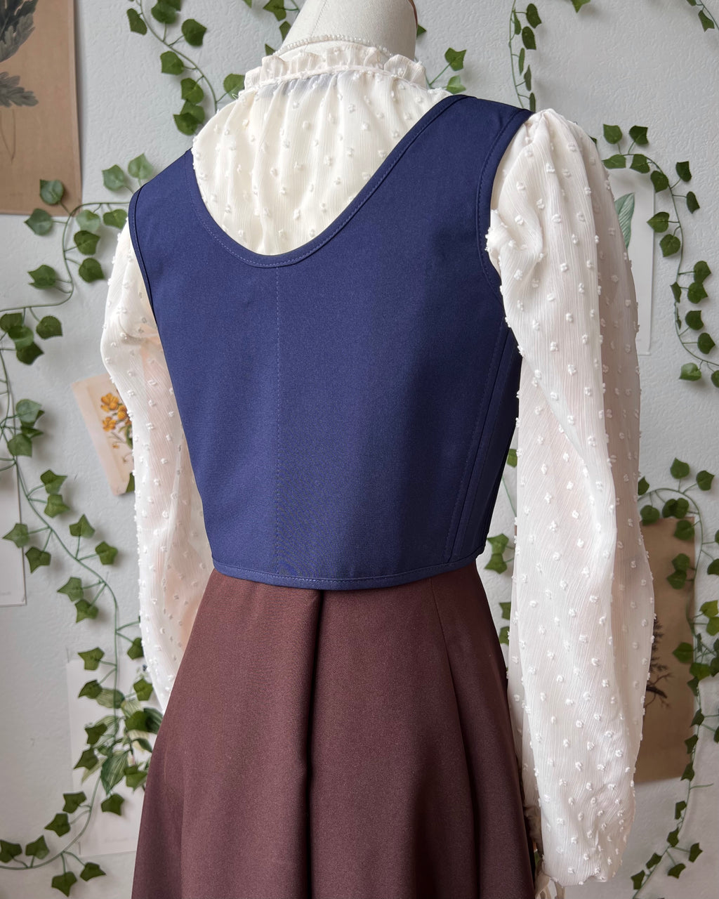 Reversible Blue William Morris Corset | Ready-to-Ship