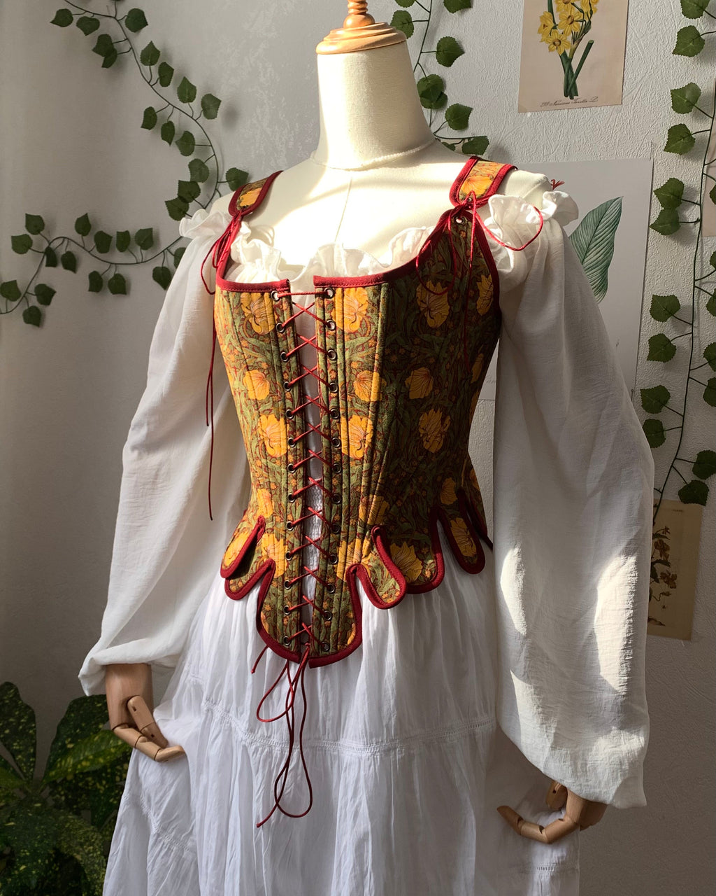 Reversible 18th Century Burgundy Stays