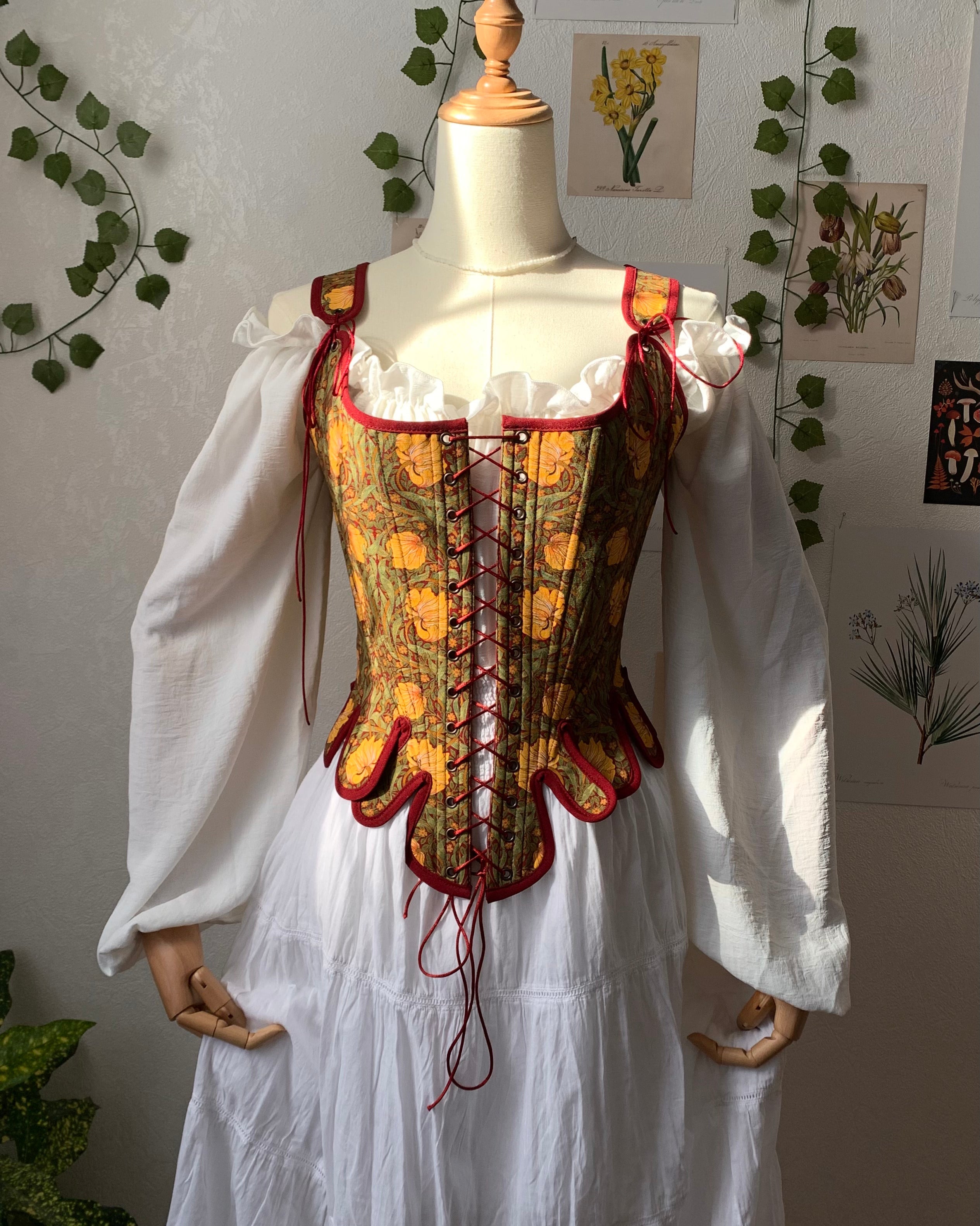 Reversible 18th Century Burgundy Stays