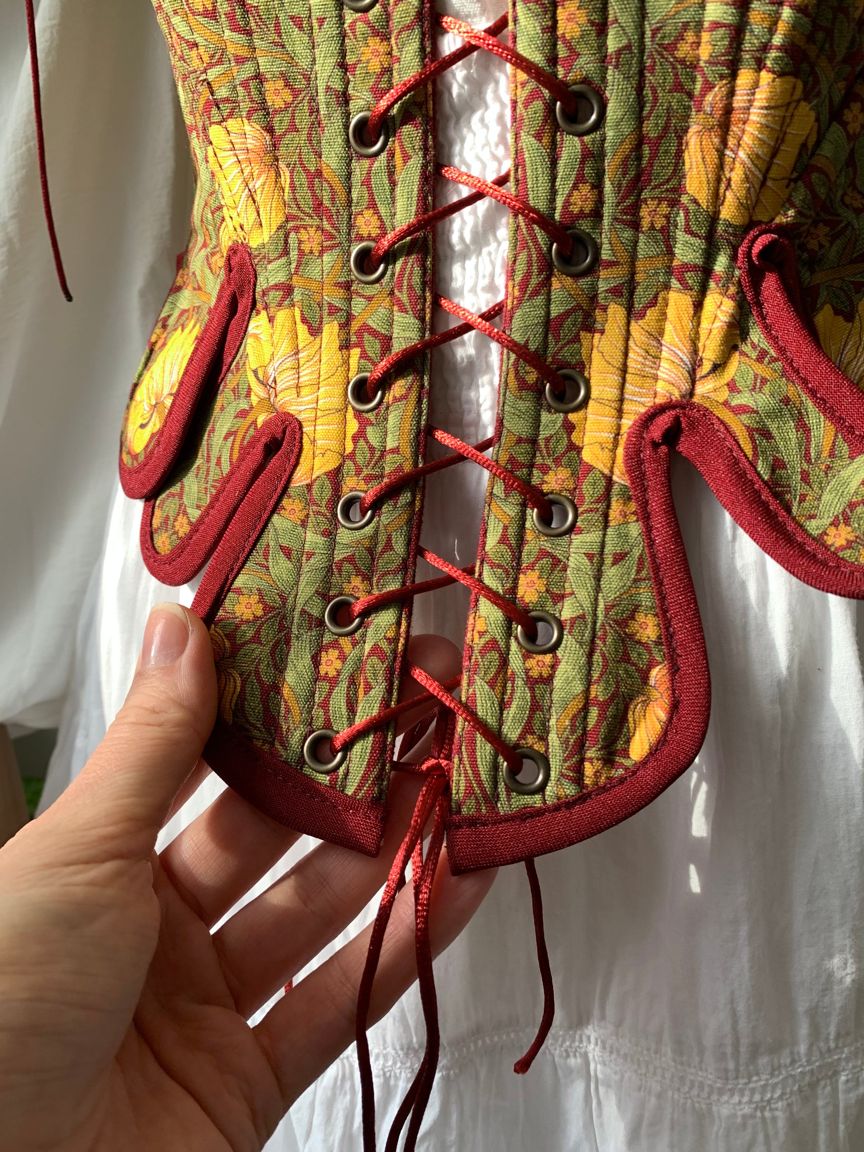 Reversible 18th Century Burgundy Stays