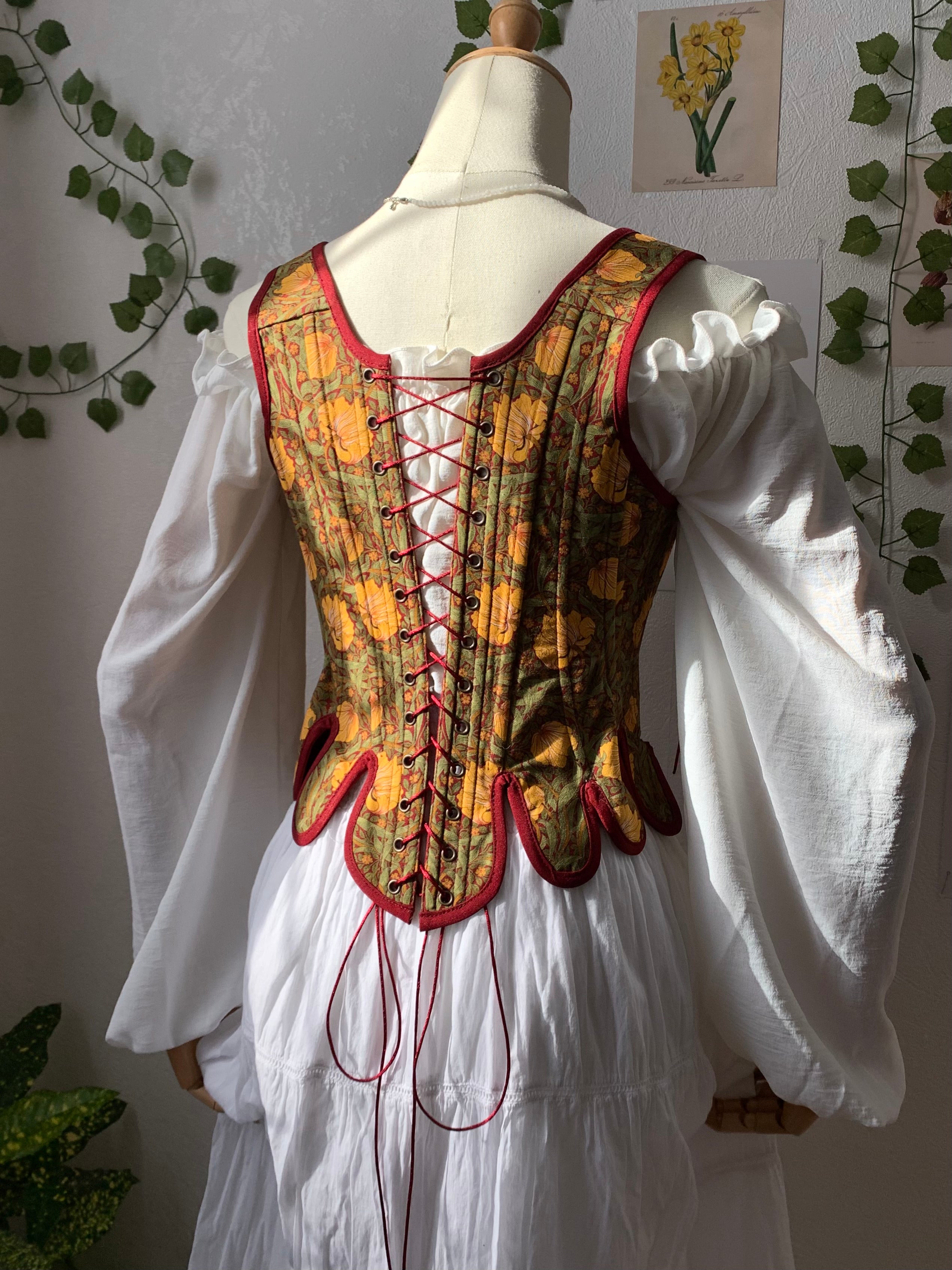 Reversible 18th Century Burgundy Stays
