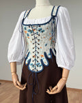 Reversible 18th-century Blue Wildflowers Stays