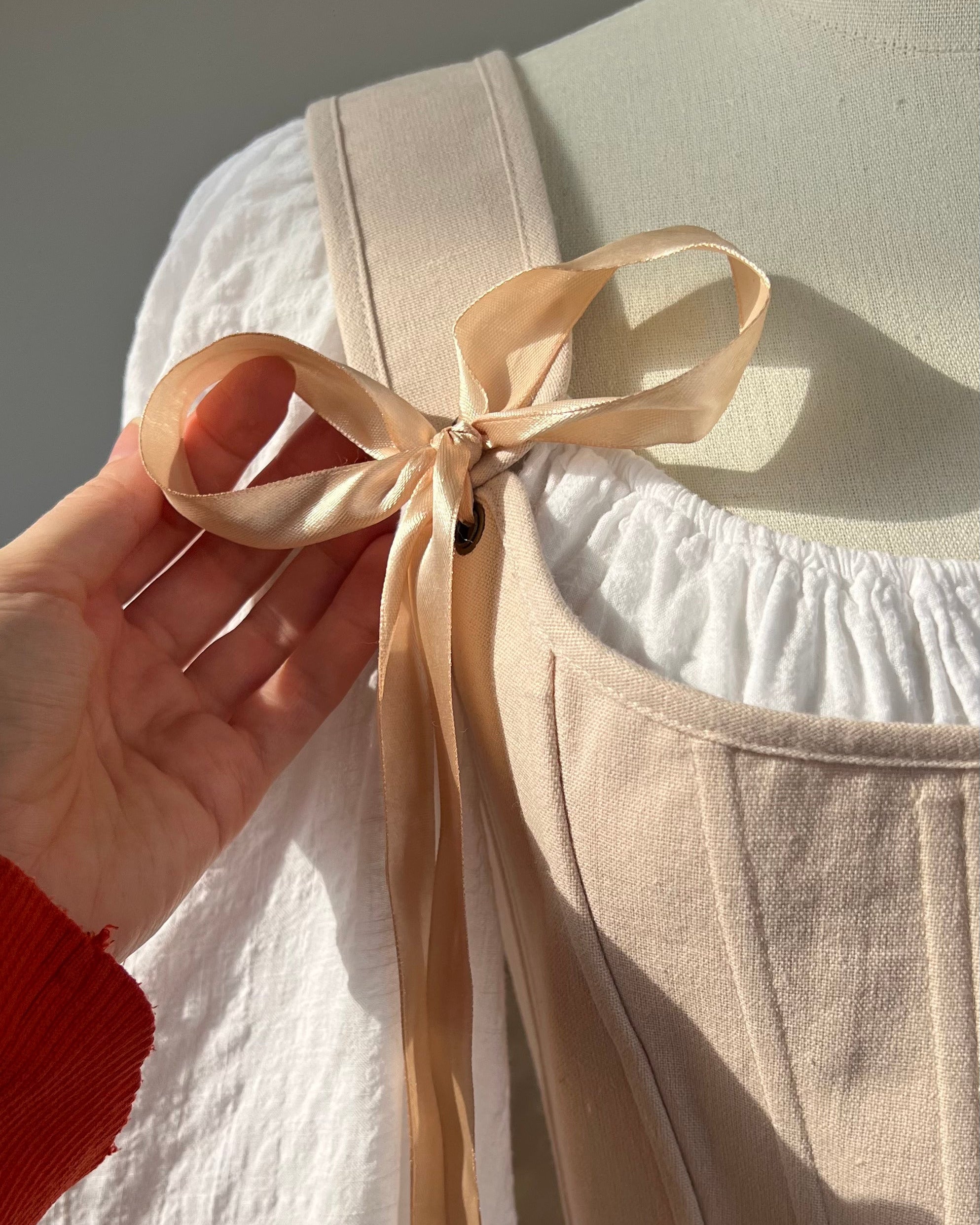 Reversible Floral Beige Corset