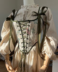 Reversible Green Botanical Corset