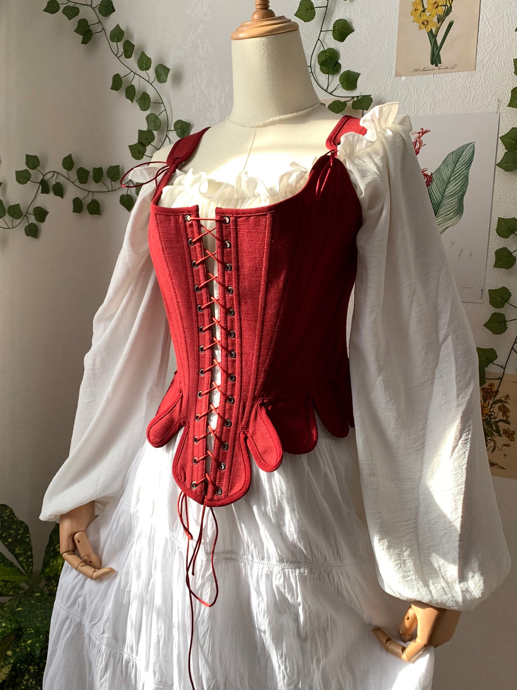 Reversible 18th Century Burgundy Stays