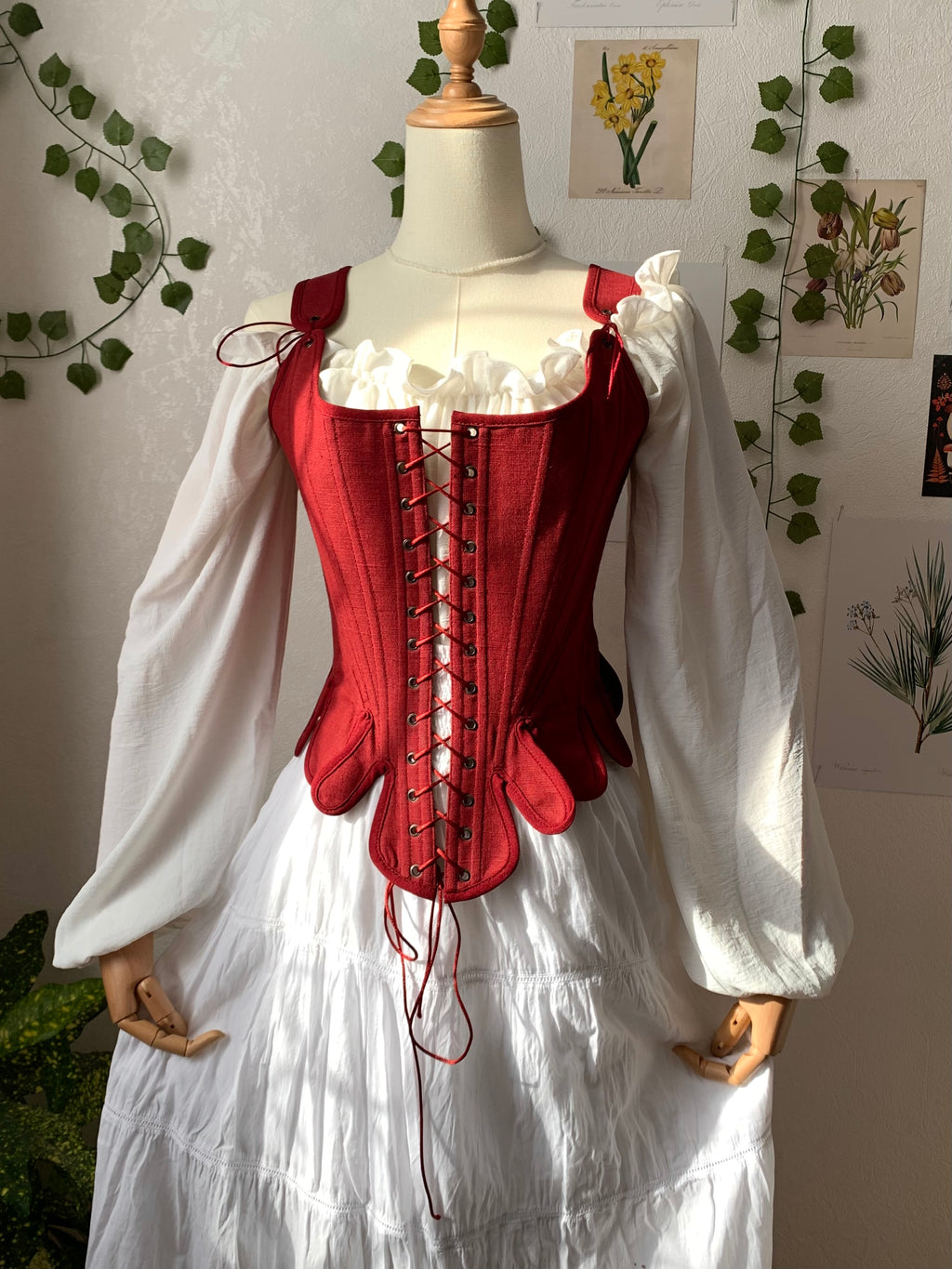 Reversible 18th Century Burgundy Stays