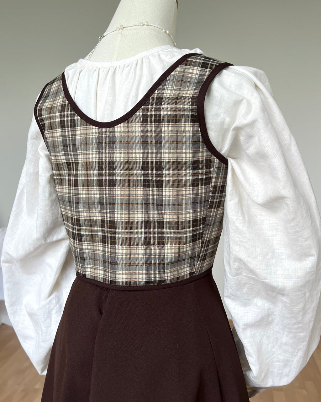 Reversible Brown Plaid Corset