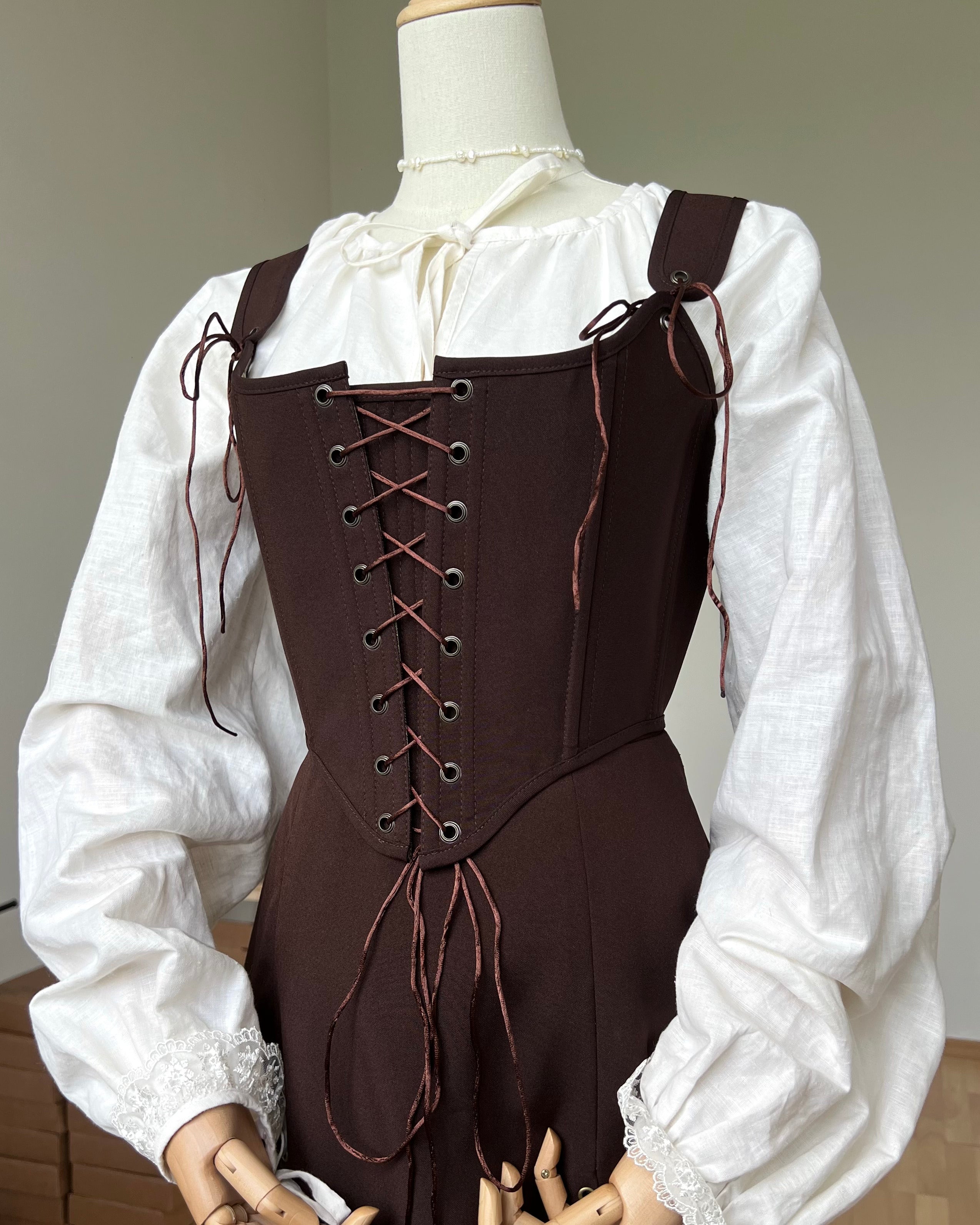 Reversible Brown Plaid Corset