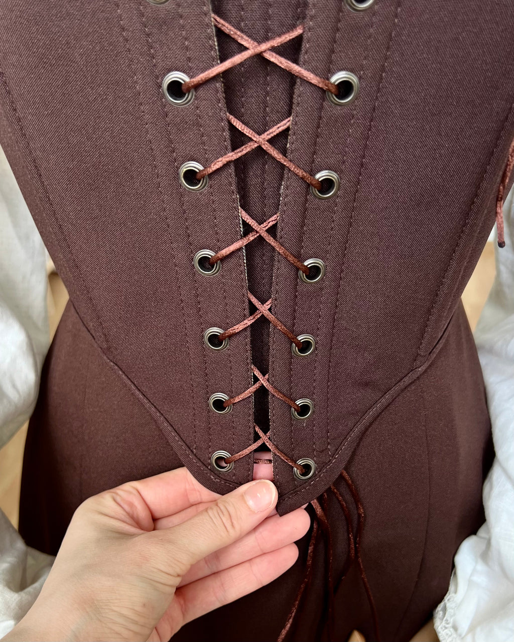 Reversible Brown Plaid Corset