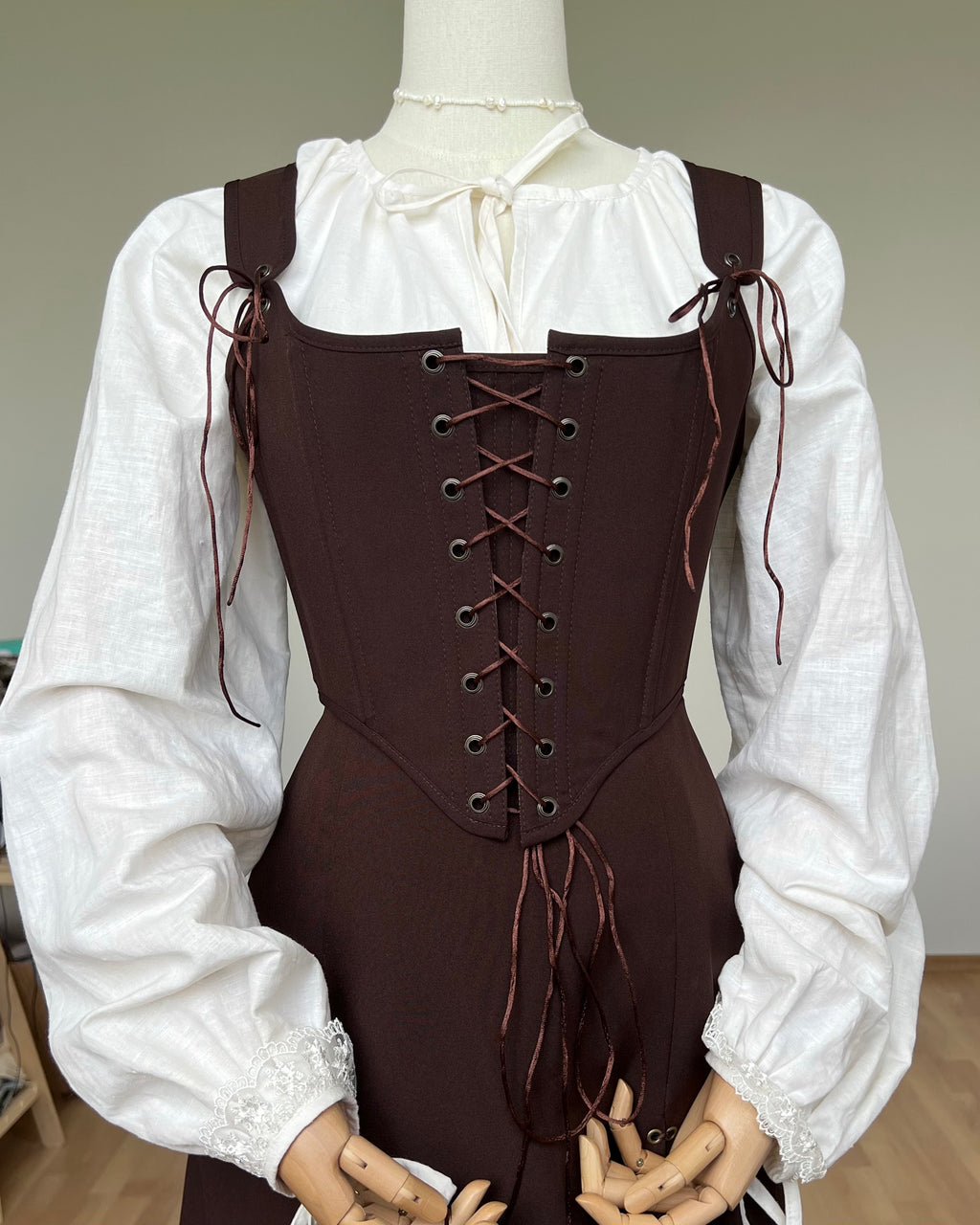 Reversible Brown Plaid Corset