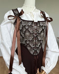Reversible Brown Brocade Corset