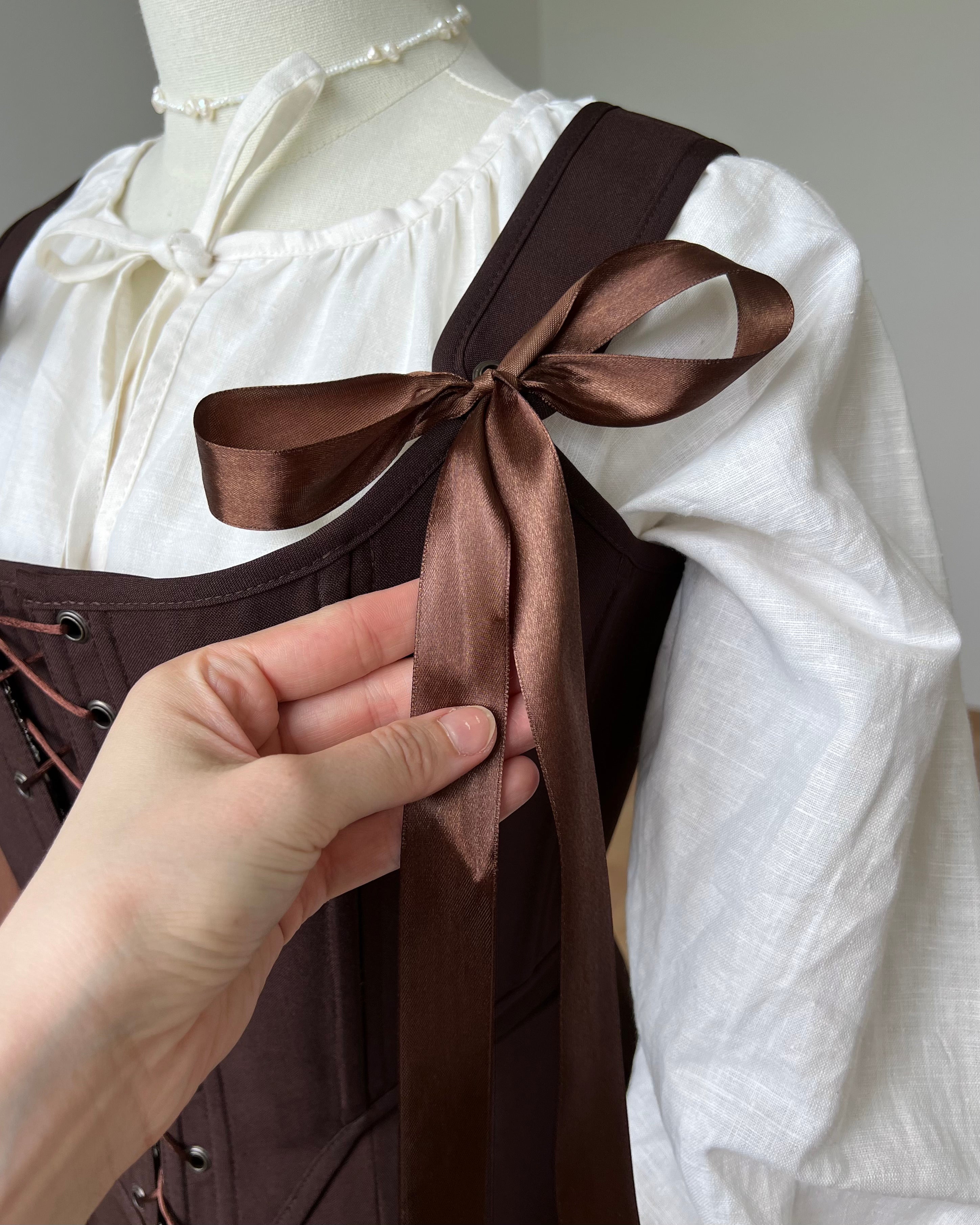 Reversible Brown Brocade Corset