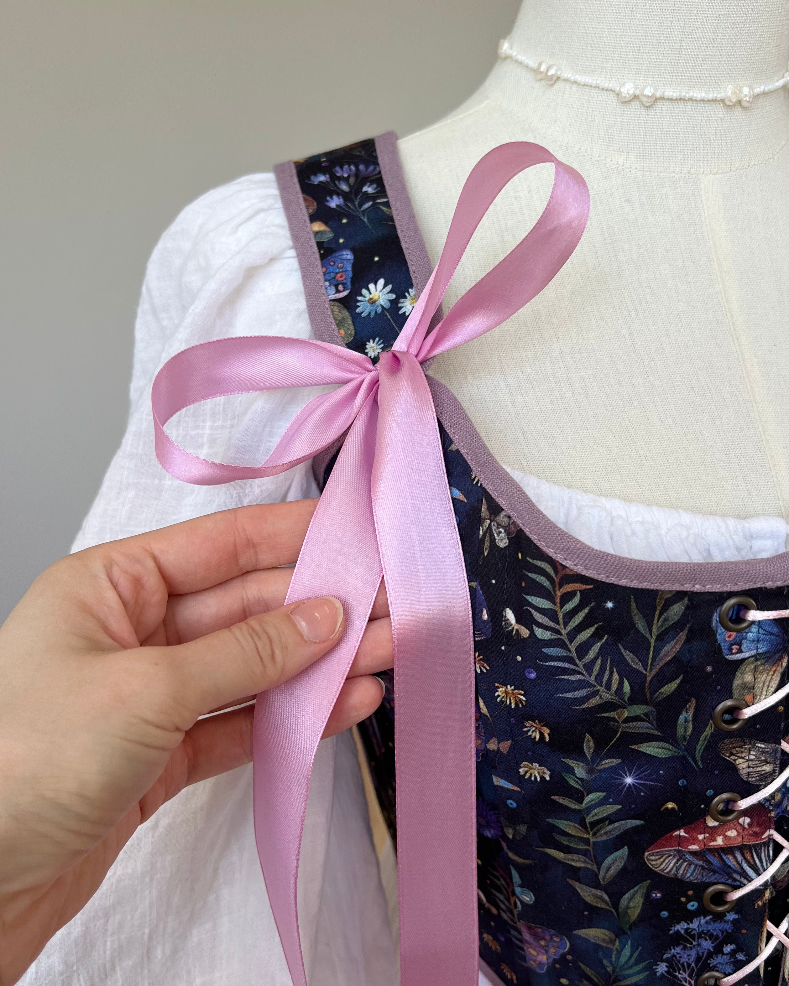Reversible Lavender Mushroom Corset