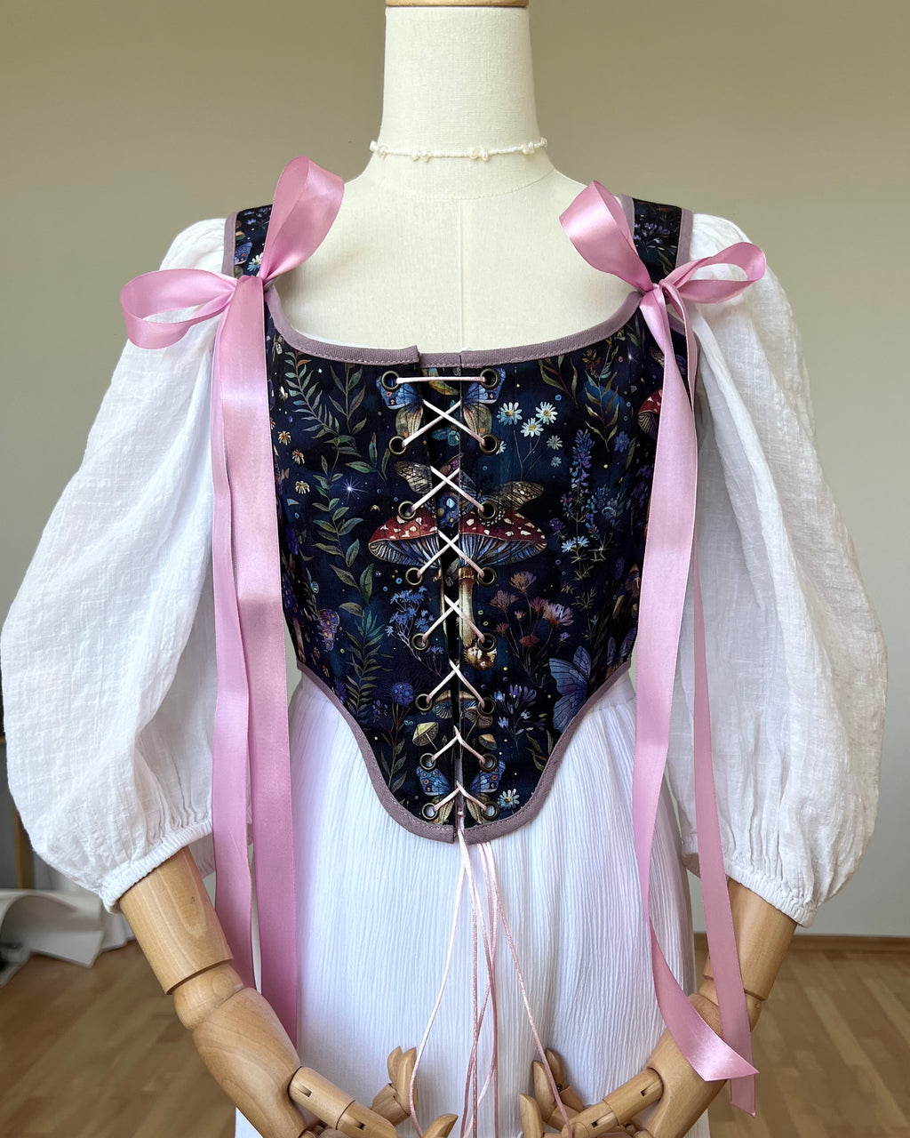Reversible Lavender Mushroom Corset