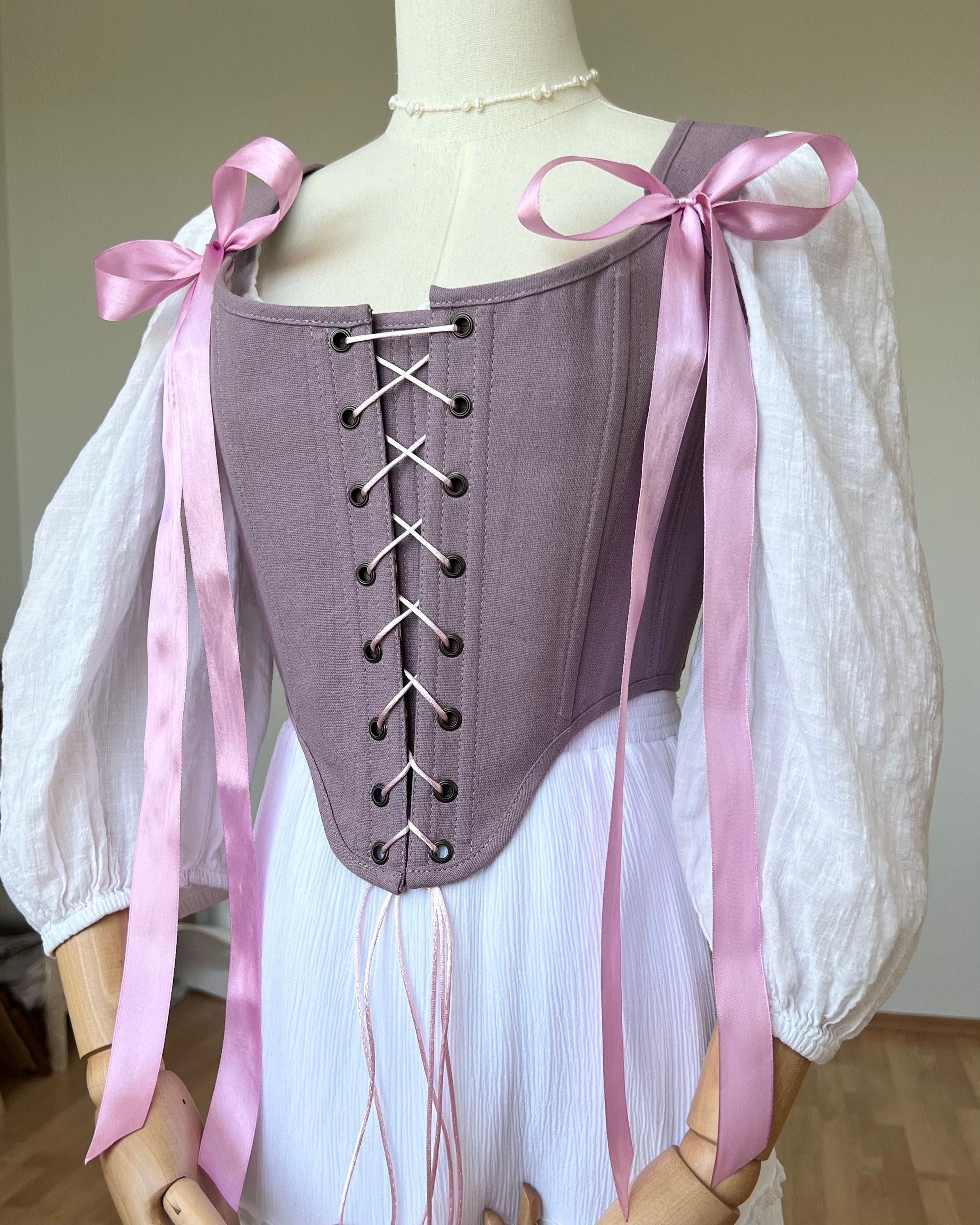 Reversible Lavender Mushroom Corset