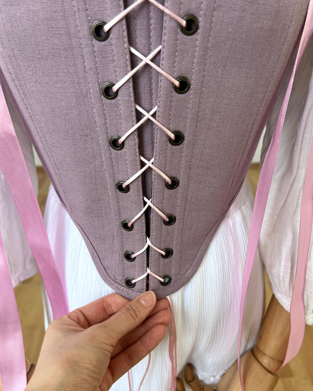 Reversible Lavender Mushroom Corset