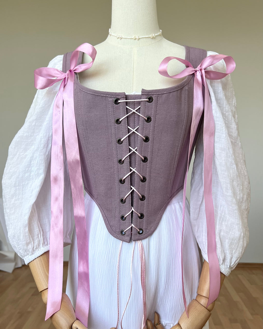 Reversible Lavender Mushroom Corset