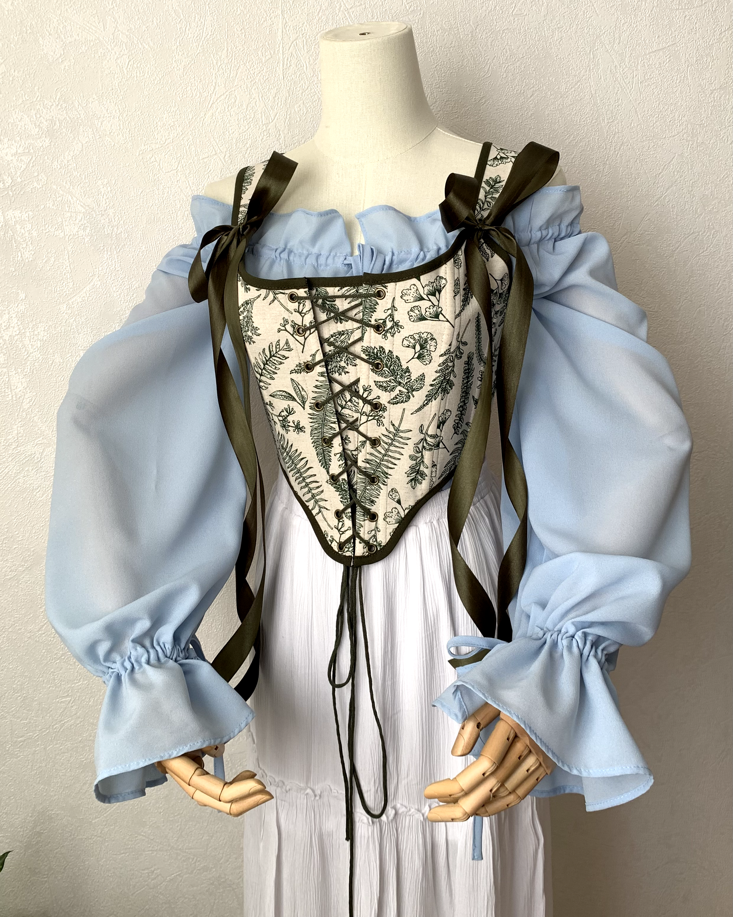 Reversible Green Fern Corset