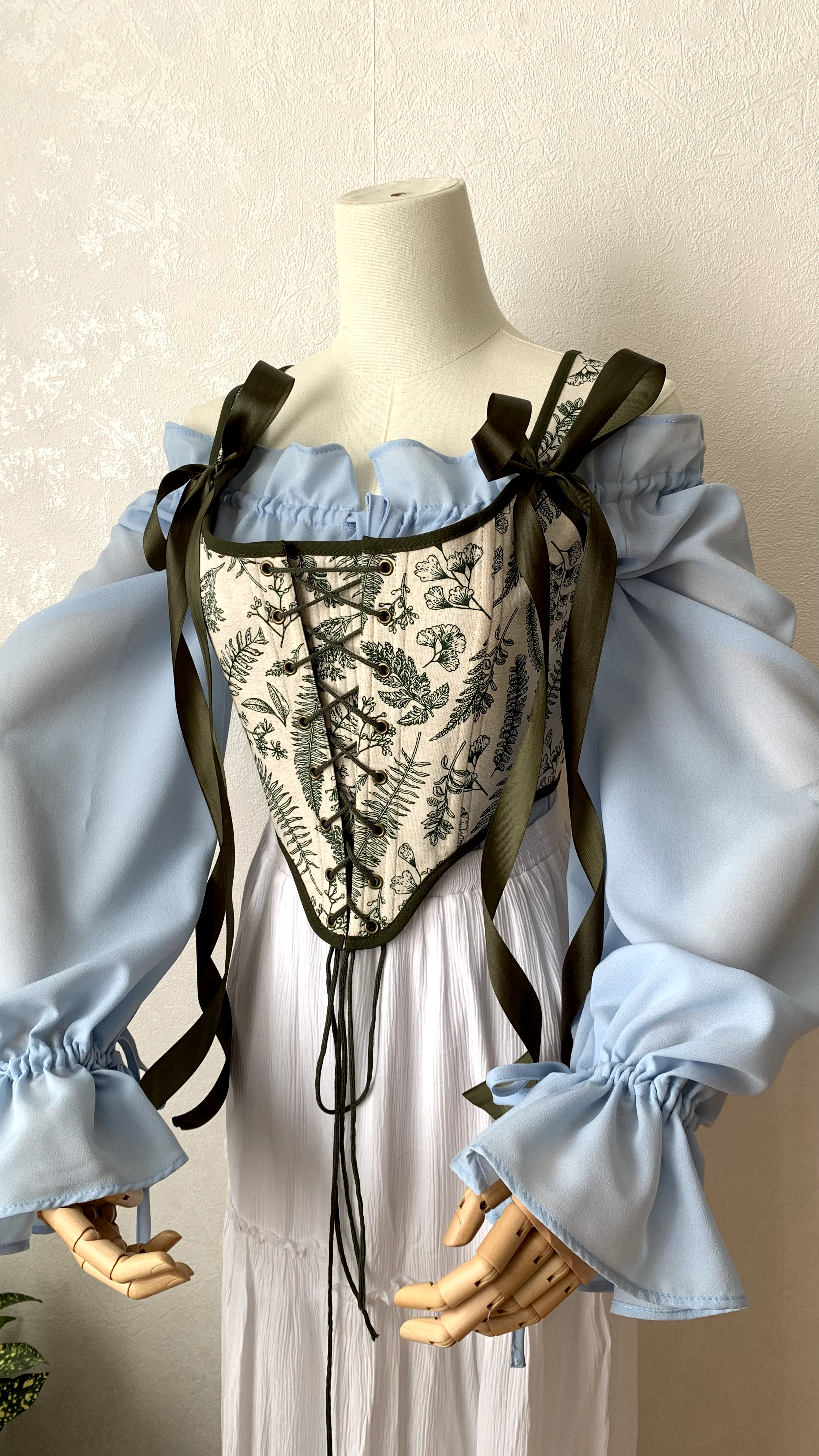 Reversible Green Fern Corset