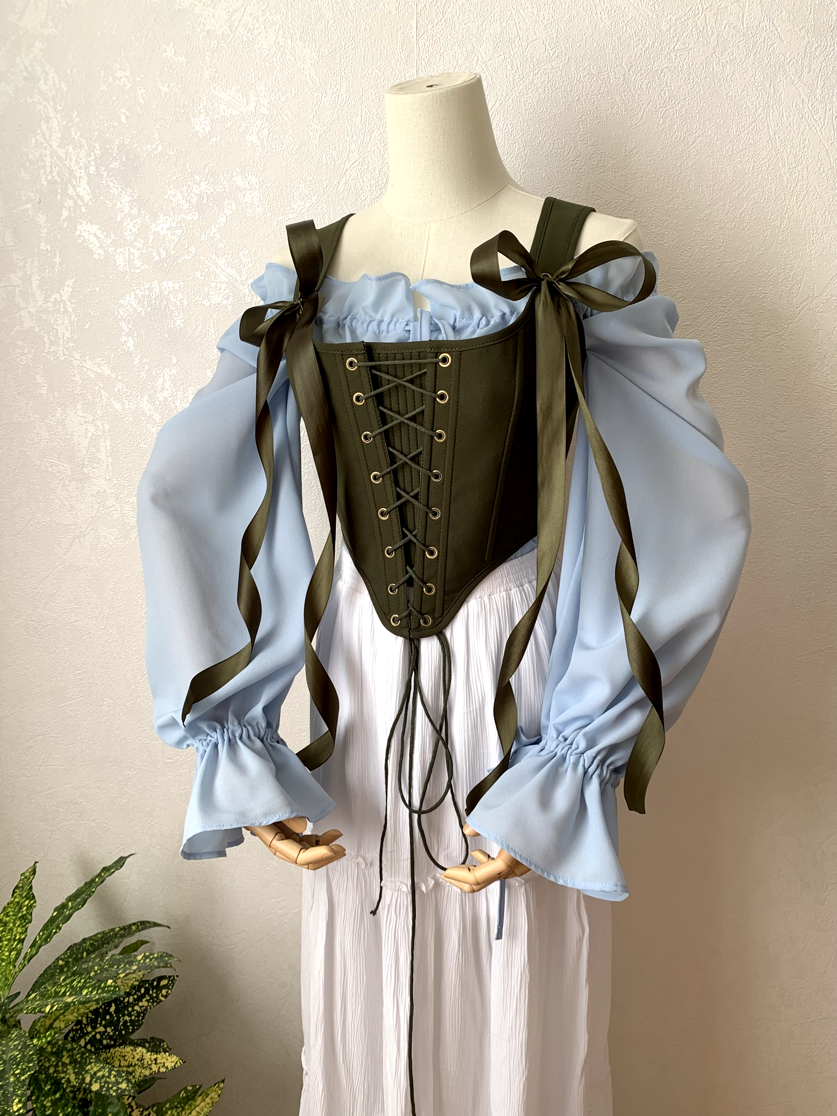 Reversible Green Fern Corset