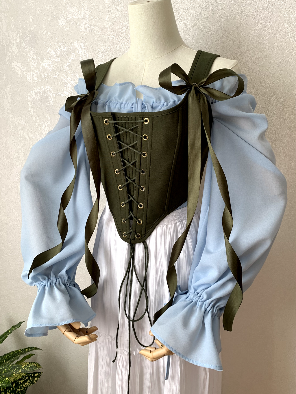 Reversible Green Fern Corset