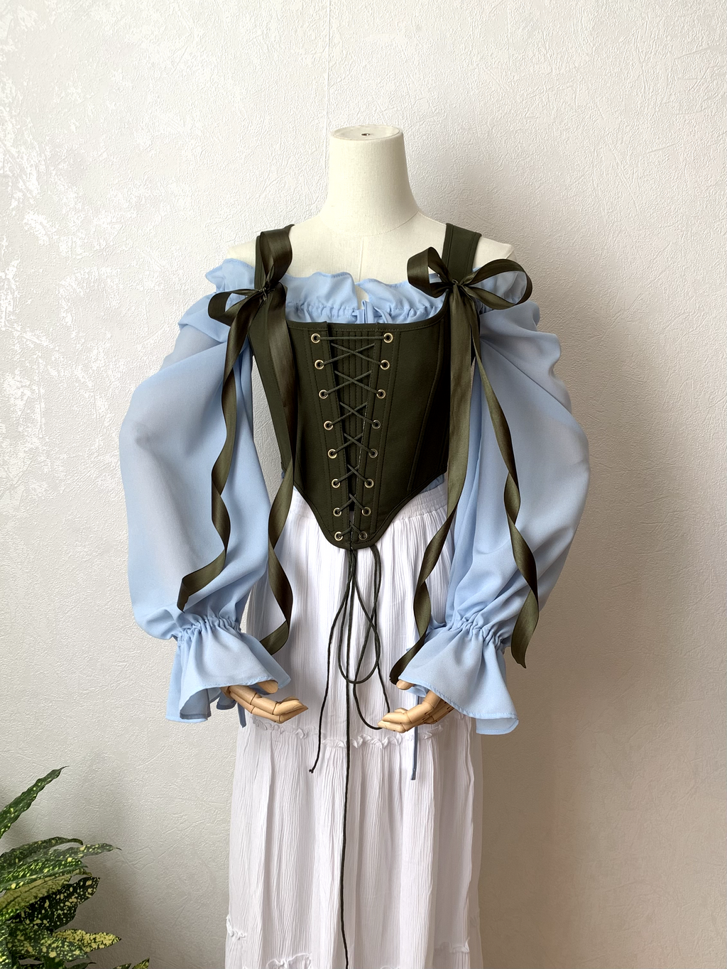 Reversible Green Fern Corset